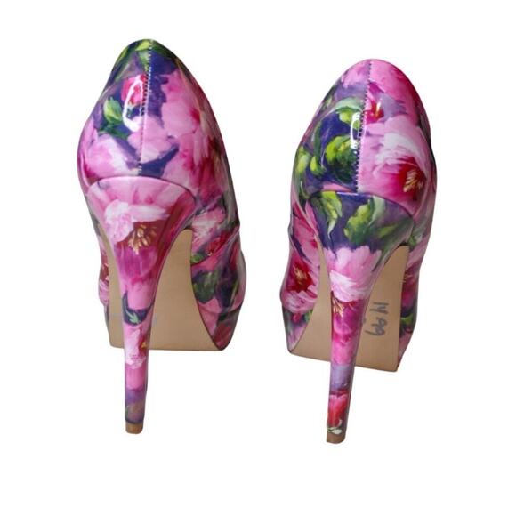 G By Guess Floral Platform High Heel Shoes Shiny Patent Leather 6.5M - Picture 4 of 6